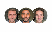 Three smiling men